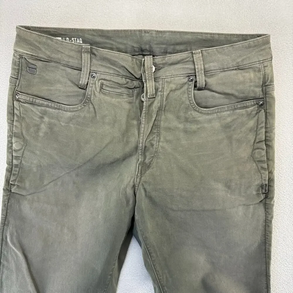 G Star Jeans Men's 34x32 Fits 34x29 Green D Staq 3D Straight Tapered Vintage y2k - Picture 2 of 10